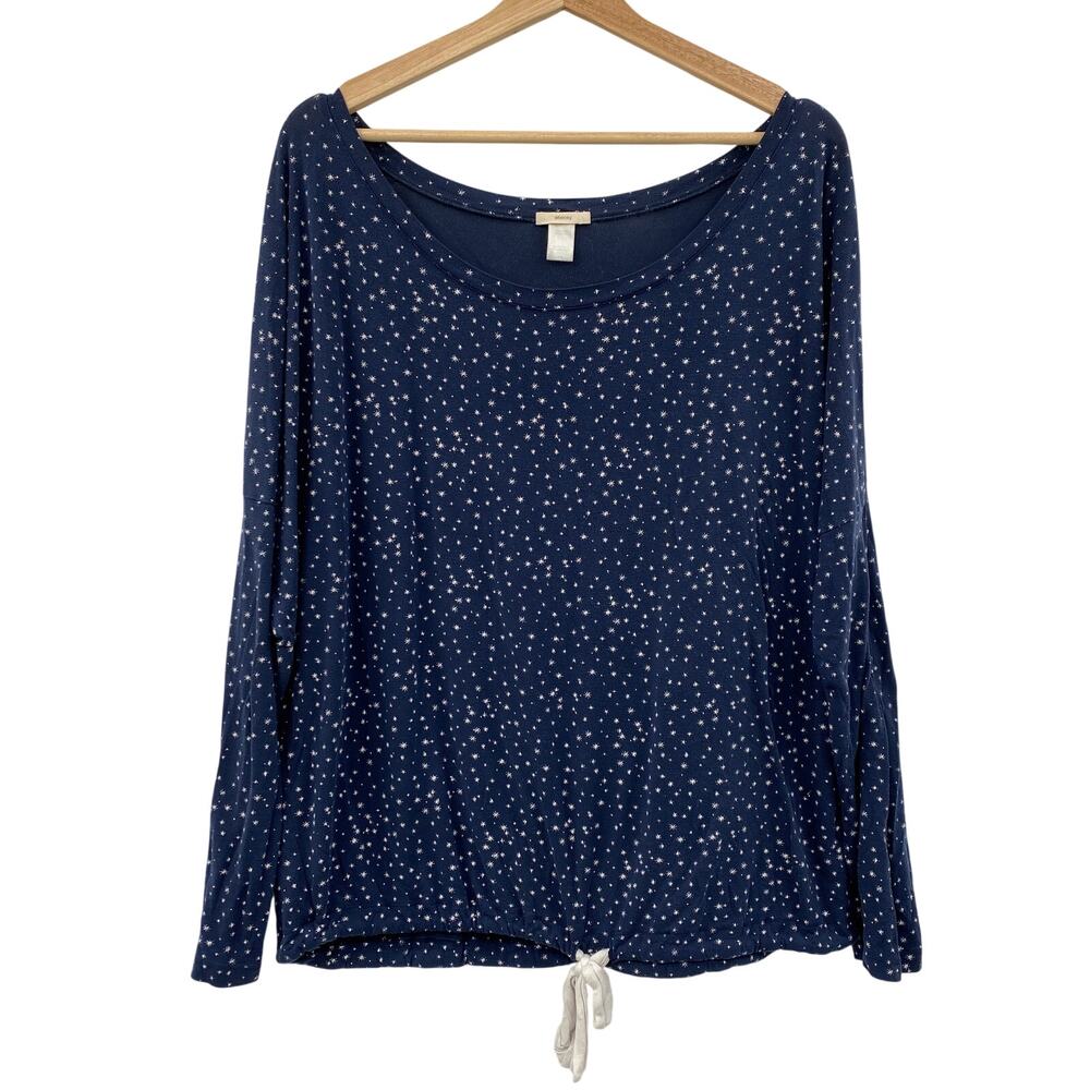 Eberjey navy stars gathered hem pajama‎ top